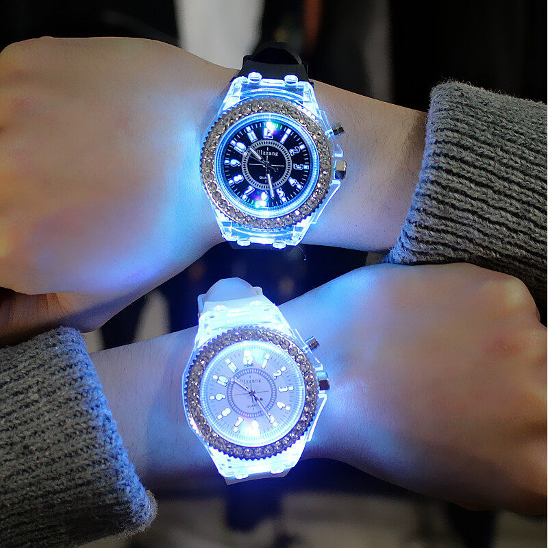 Geneva Womens Fashion Watch LED Luminous Couple Quartz Big Dial Watch Malaysia