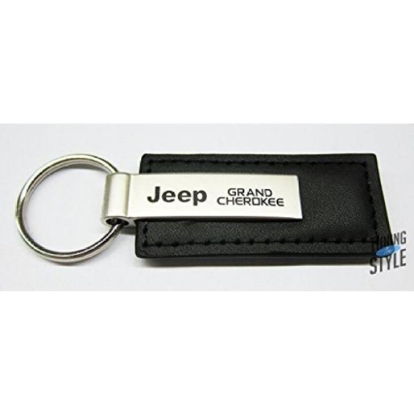 Jip Grand Cherokee Hitam Kulit Gantungan Kunci-Internasional