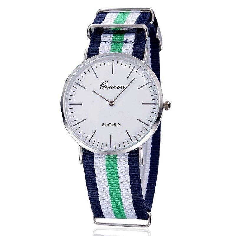 Men Fashion Casual Geneva Fabric Nylon Canvas Military Male Quartz Wrist Watch 2 Malaysia