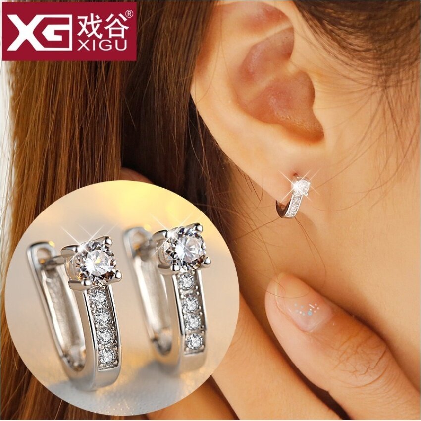 Di Korea Wanita Gesper Aksesoris Modis Kepribadian Kecil Anting-Anting Anting-Anting Hadiah Funtown 925 Perak Anting-Anting Telinga-Internasional