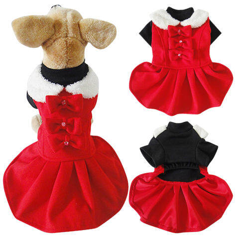 Pet Anjing Pakaian Wol Musim Dingin Putri Gaun Mantel Lace Trim Kecil Gadis Anjing-Intl 2