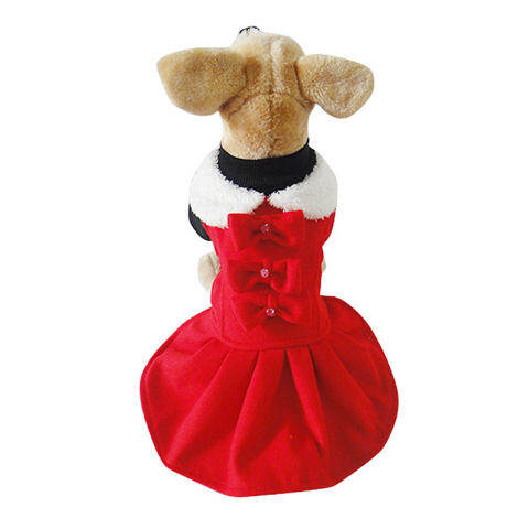 Pet Anjing Pakaian Wol Musim Dingin Putri Gaun Mantel Lace Trim Kecil Gadis Anjing-Intl 4
