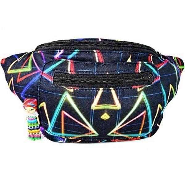 Santa Playa Patchwork Fanny Bungkus, Warna-warni BoHo Feminim Buatan Tangan W/Saku Tersembunyi Oleh (Funky Trinity) -Internasional