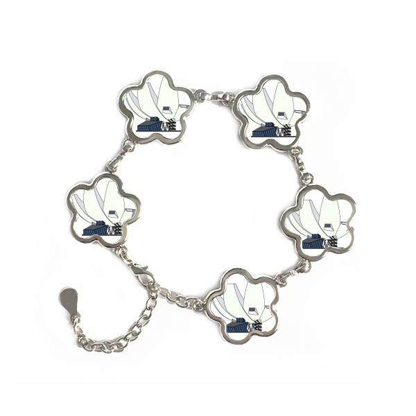 Singapore Art Science Museum Flower Shape Metal Bracelet Chain Gifts Jewelry With Chain Decoration - intl