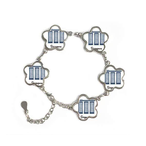 Singapore Marina Bay Sands Flower Shape Metal Bracelet Chain Gifts Jewelry With Chain Decoration - intl