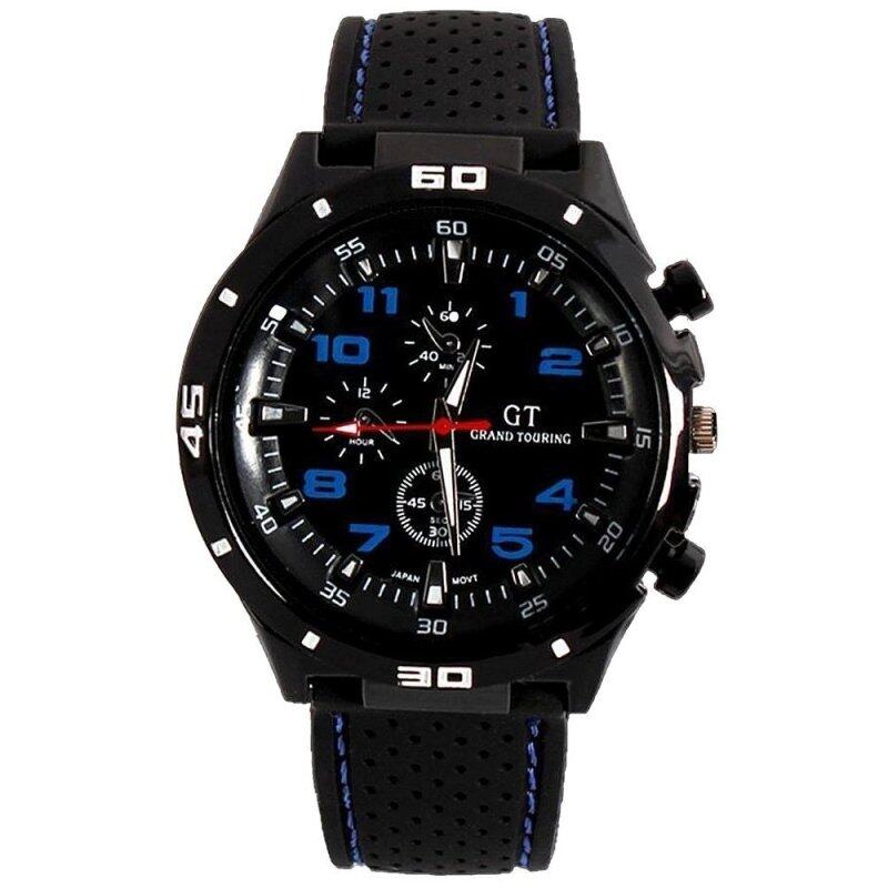 SoKaNo Trendz Blue Number Military Pilot Silicone Sport Wrist Watch Malaysia