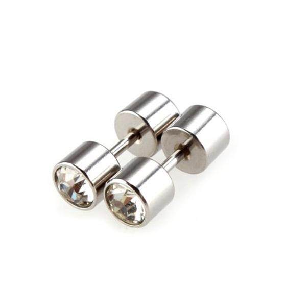 Anti Karat Berlian Buatan Kristal Sepanjang Manik-manik Anting-Anting 0.7 CM X 0.3 CM-Internasional