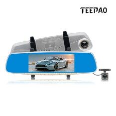 Teepao Car Camera Video Recorder 1080P HD Front Rear Dual Lens Touch Driving Recorder Night Vision Car DVR Parking Camera Recorder Dash Cam