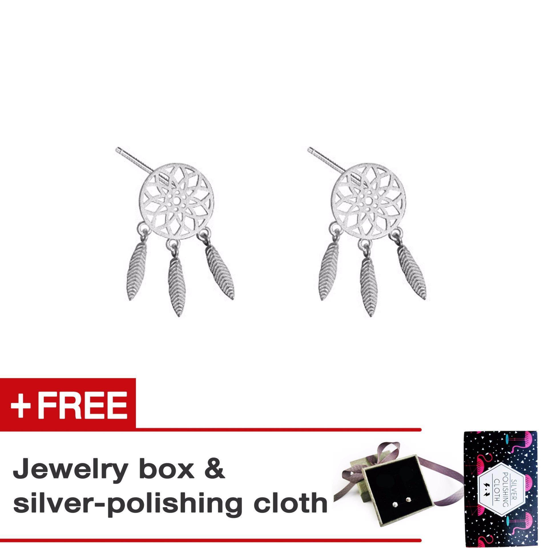 Tom' Studio 925 Sterling Perak Peraih Mimpi Stud Anting-Anting untuk Wanita-Internasional