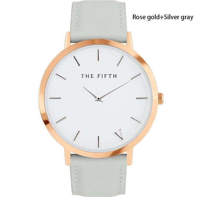 Women Men Casual Simple Quartz Analog Watch Gold Leather Band Wrist Watches 02# Malaysia