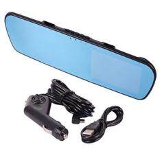 XINDELL 4.3" LCD DVR - Video Dash Cam Recorder, Rearview Mirror + Front Car DVR, Full HD 1080p