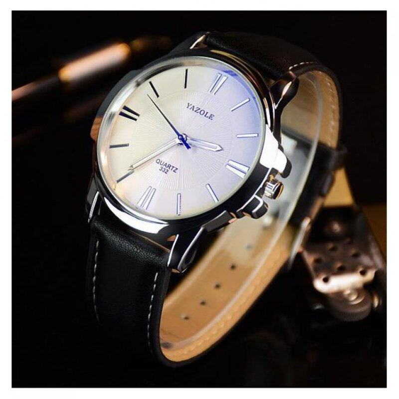 Yazole Black Round Dial Stainless Steel Back Water Resistance Watch 332 (Black&White) Malaysia