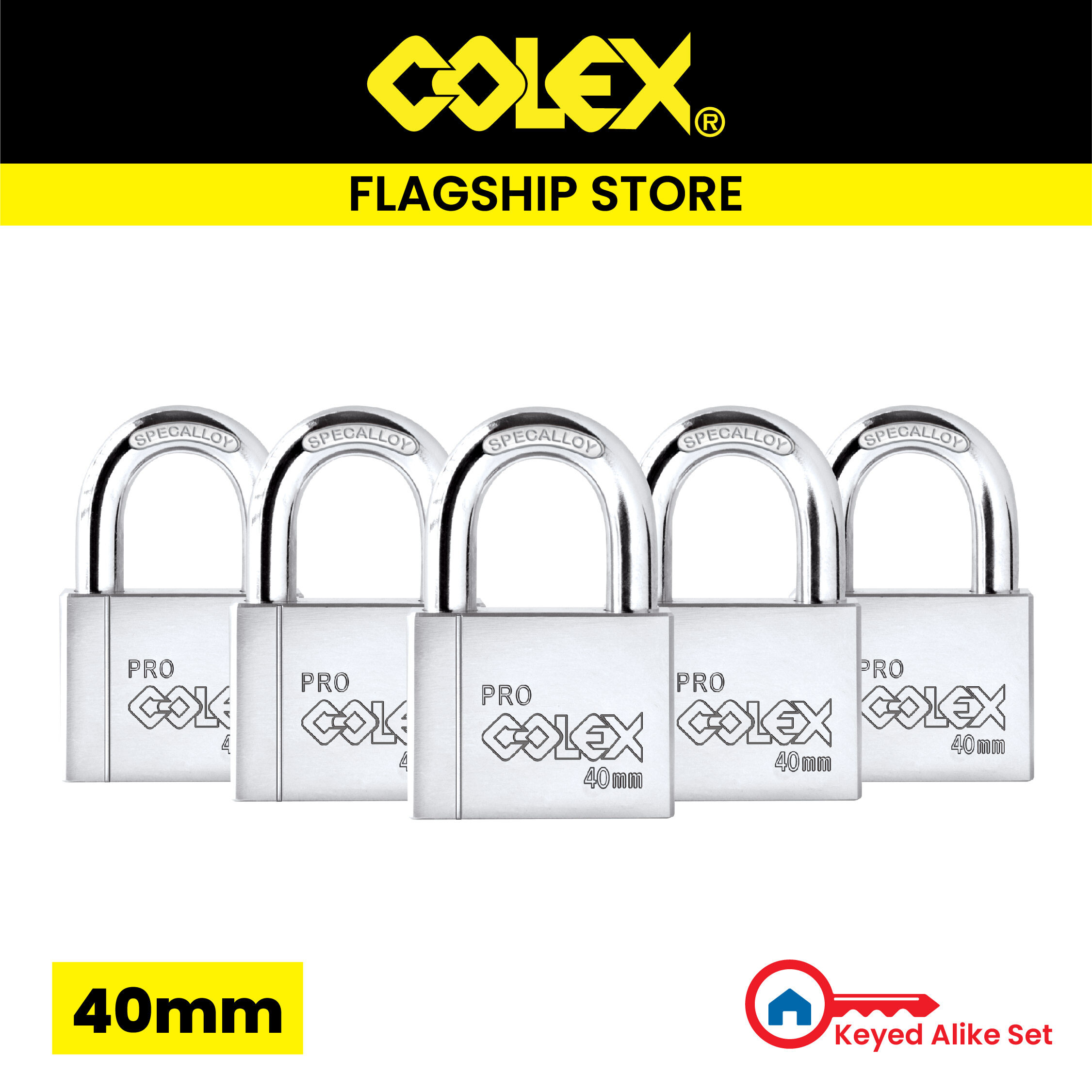 COLEX Anti Cut Stainless Steel Chrome Plated 40mm 50mm Keyed Alike High