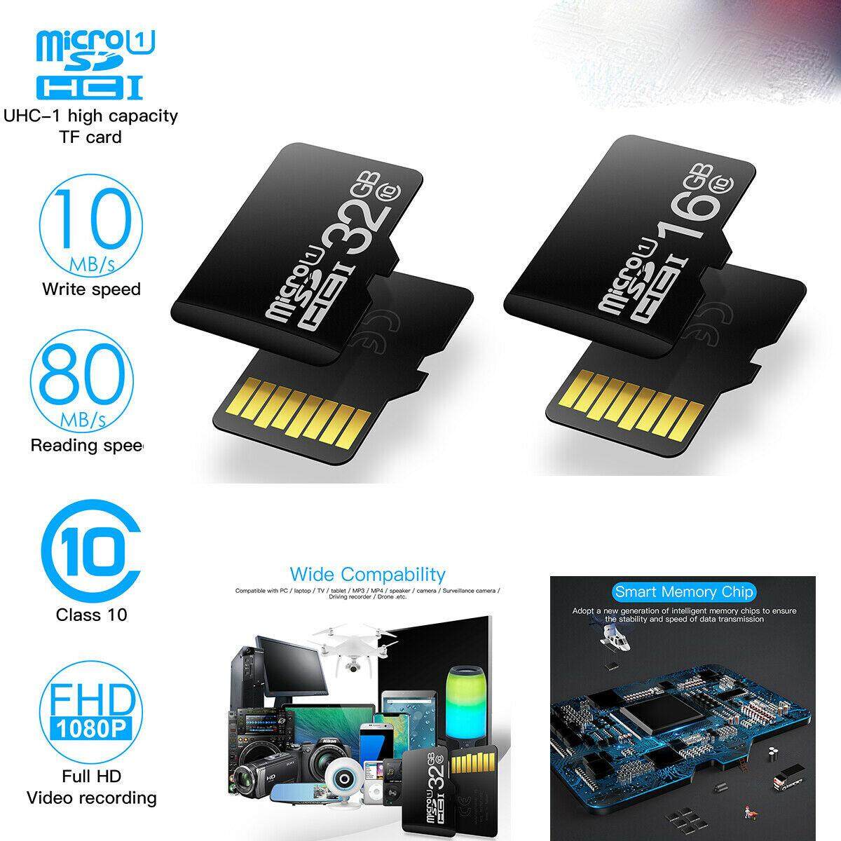 Micro TF Memory Card SD Card HC Class 10 256G 128G 64G 32GB 16G C10