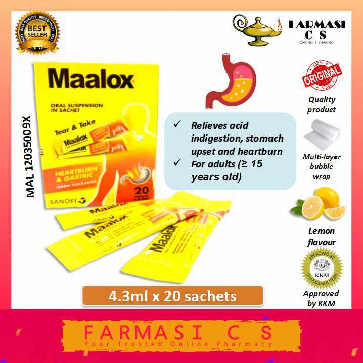 Maalox Oral Suspension In Sachet Ml X Sachets Lemon Flavour