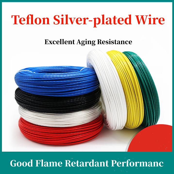 M Teflon Silver Plated Ptfe Wire High Purity Ofc Copper Single Core