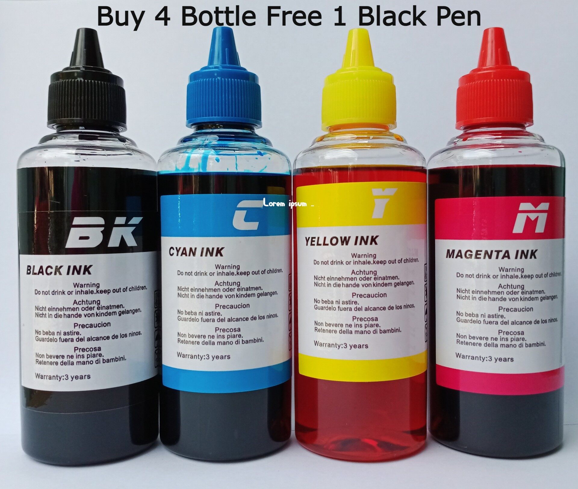 Full Set Of Universal Printer Refill Ink Refill Dye Ink Bottle