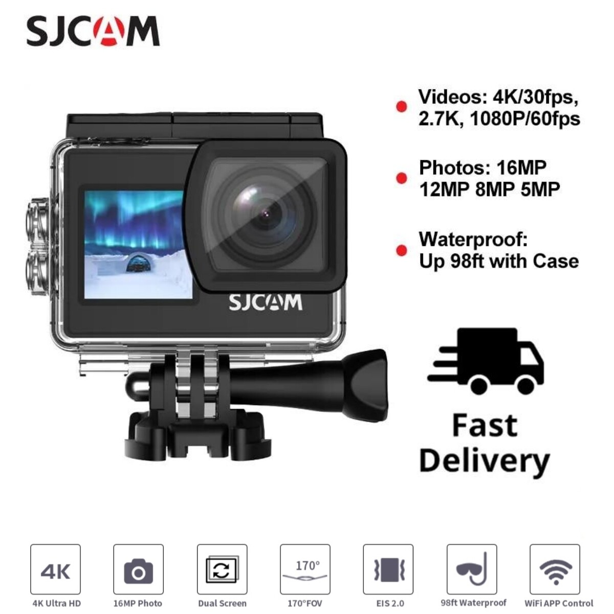 Sjcam Sj Dual Screen Action Camera K Ultra Hd Underwater Camera