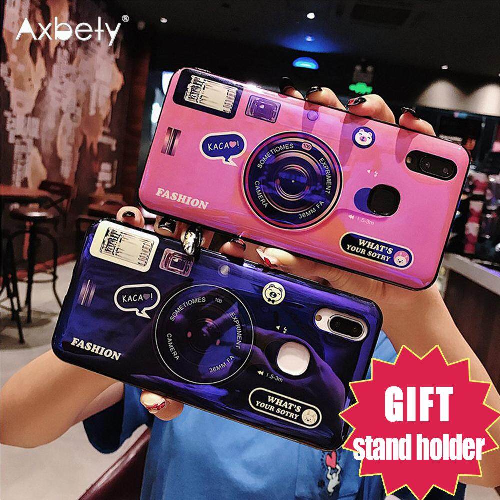 Vintage 3D Dudukan Cover untuk Vivo V11 V11pro V11i NEX Case Retro Blu-ray Kamera Pola Lembut TPU Kembali Capa