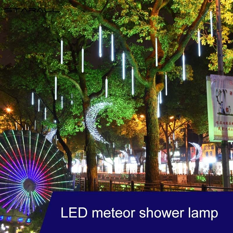 StarALL 8 Tubes Meteor Effect Glow Sticks LED String Light Rain Snowfall Lights Decor Lamp