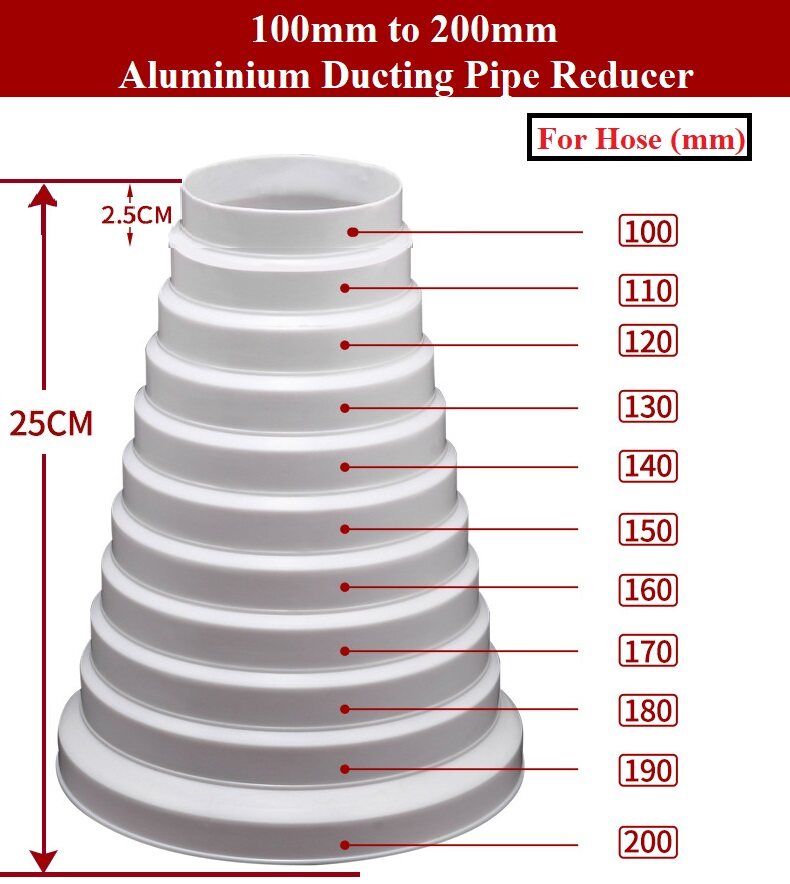 Ducting Hose Reducer Mm To Mm Plastic Reducer For Aluminium