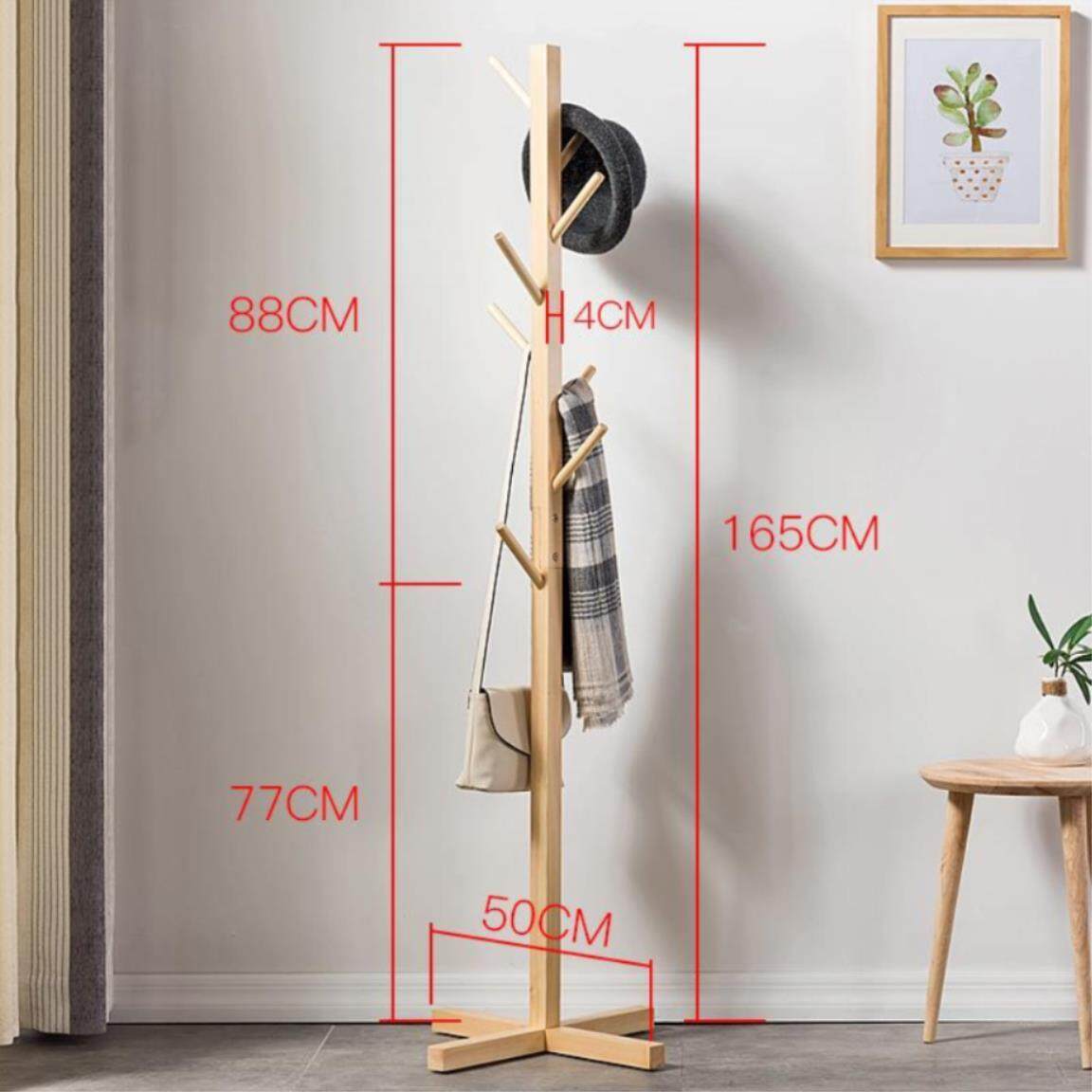 Premium Wooden 8 Hooks Fashion Furniture Solid Wood Living Room Coat Rack Display Stands Hanging Scarves Hats Bags Clothes Shelf