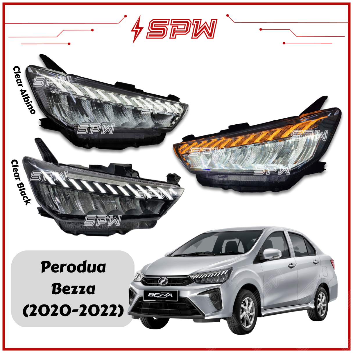 Perodua Bezza 2020 To 2023 Headlamp Headlight LED Head Lamp Head