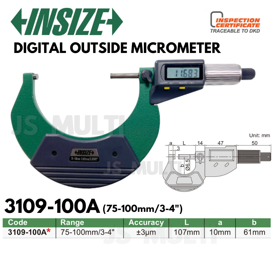 INSIZE Digital Outside Micrometer 3109 25A 0 25mm 3109 50A 25 50mm