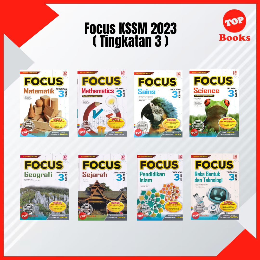 TOPBOOKS Pelangi Buku Rujukan Focus Tingkatan 1 2 3 KSSM 2023