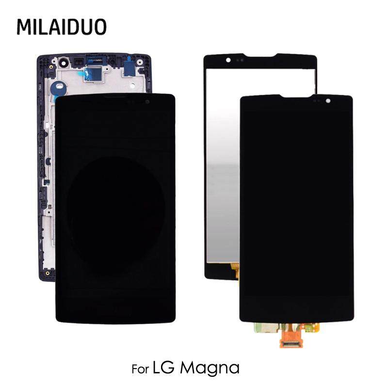 Milaiduo untuk LG Magna H500 H502 H502f H500f Layar LCD Layar Sentuh dengan/Tanpa Bingkai Digitizer Perakitan Pengganti Original 5.0 Inch Hitam