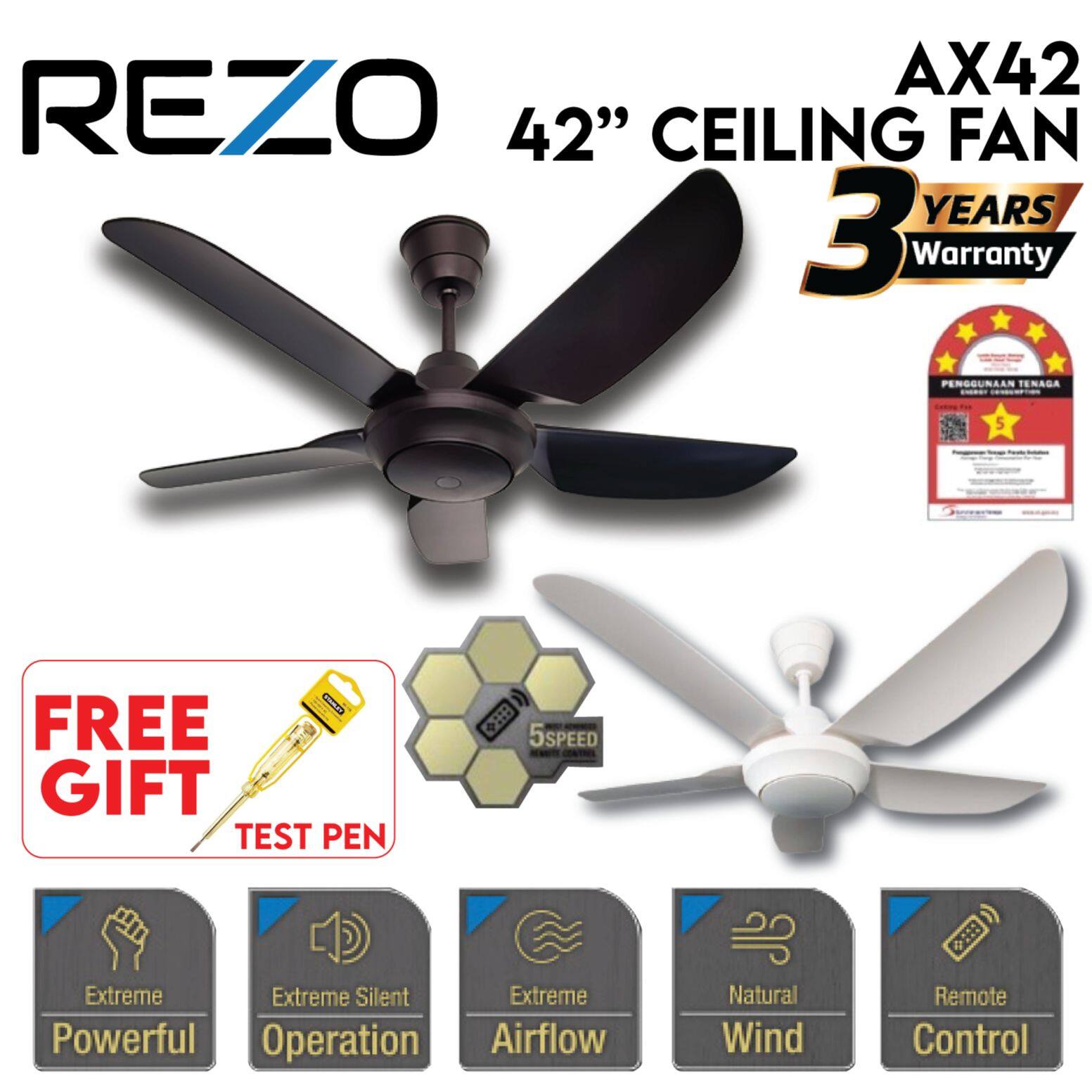 Ceiling Fan Rezo Ax Powerful Ceiling Fan With Speed Remote