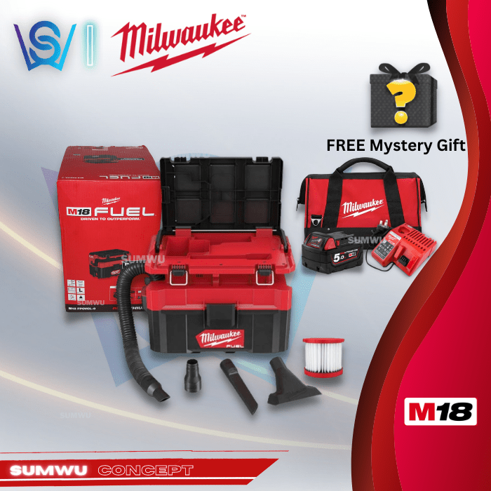 MILWAUKEE M18 FUEL PACKOUT WET DRY VACUUM WITH HEPA FILTER M18 FPOVCL 0