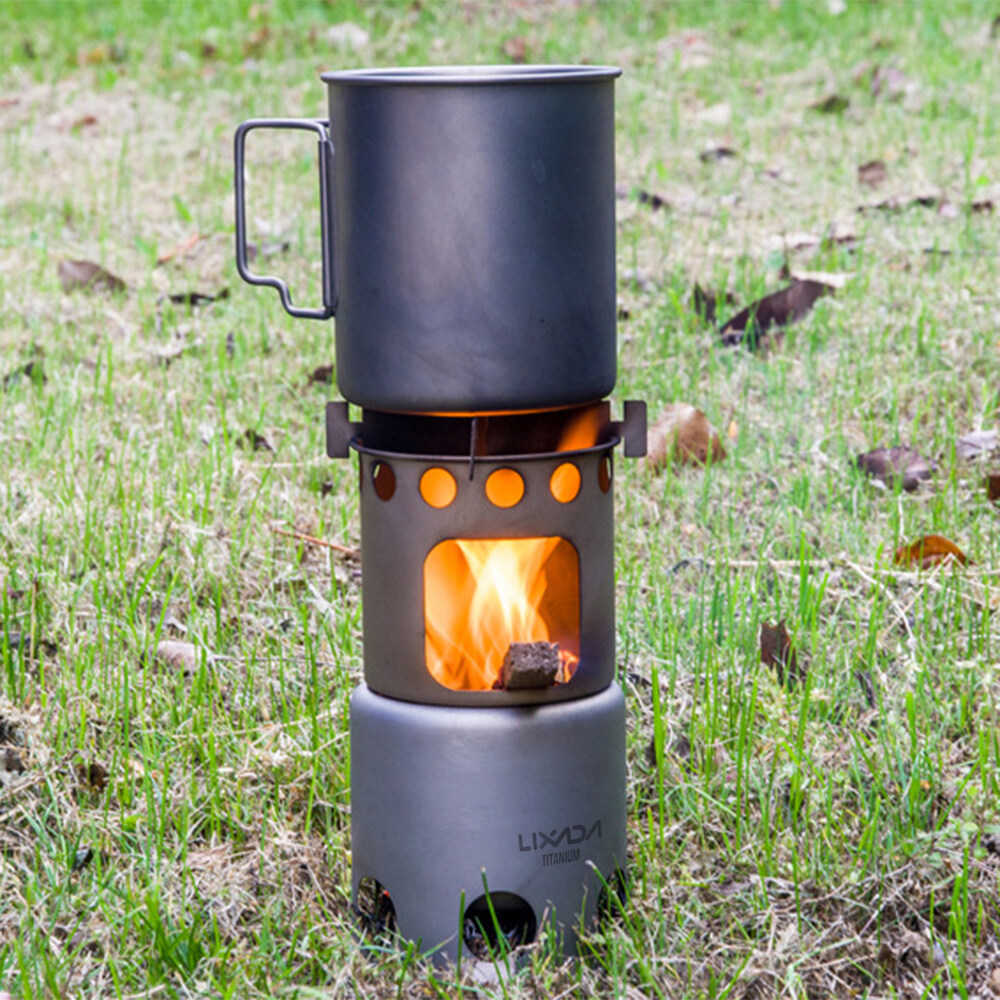 Tomshoo Lixada Portable Camping Wood Stove Folding Lightweight Titanium