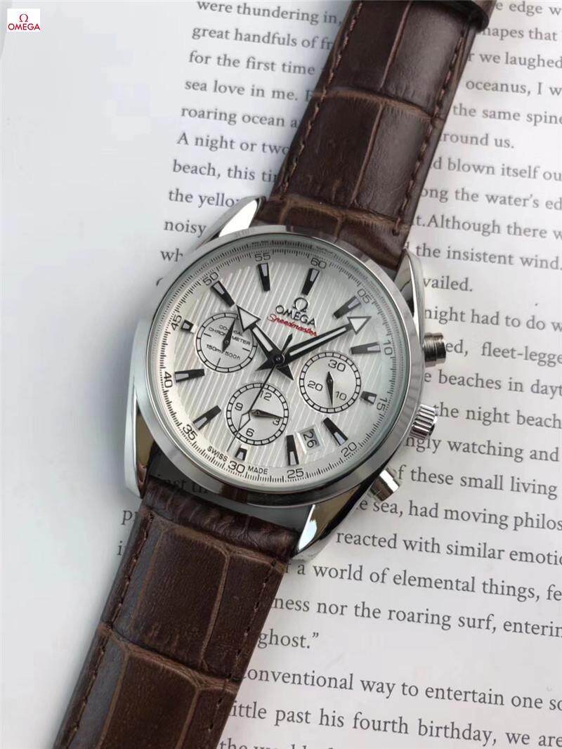 Omega _ Speedmaster Bagian Belakang Baja Anti Karat Jam Tangan Mekanis Penuh Fungsi Hitam Coklat Tali Kulit Tahan Air Buatan Swiss Pasangan Bisnis untuk Pria dan Wanita