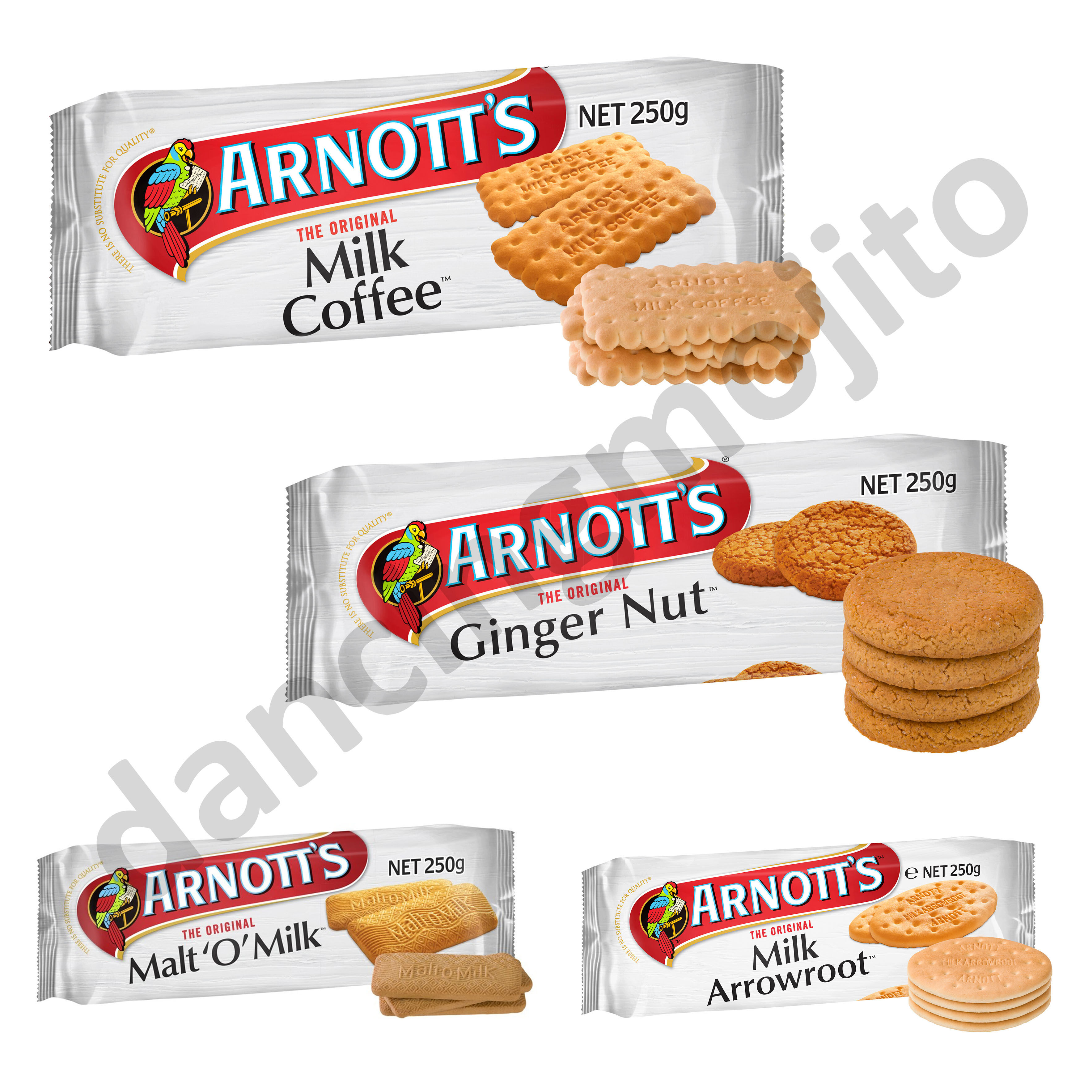 Arnott S Assorted Milk Biscuits 250g Milk Coffee Malt O Milk