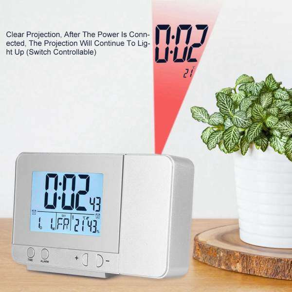 Nơi bán ĐÈN LED Đa Chức Năng Chiếu Đồng Hồ Báo Thức Kỹ Thuật Số Nhiệt Độ USB (Bạc)