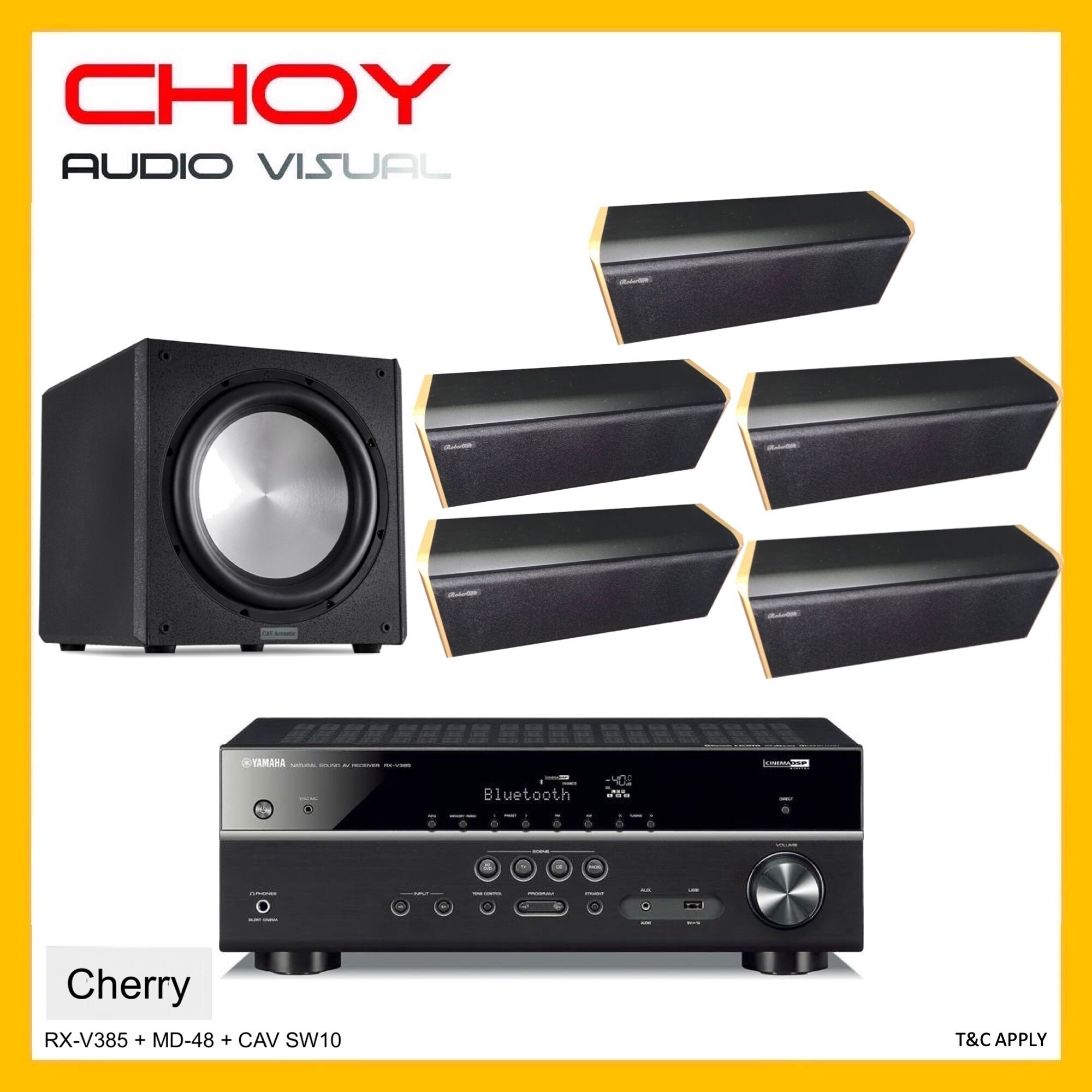 Yamaha RX V385 5 1 Channel AV Receiver Robertson Audio MD 48 Centre