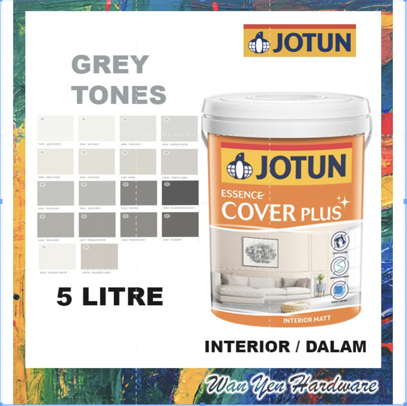 Litres Grey Tones Jotun Essence Cover Plus Matt Interior Dalam