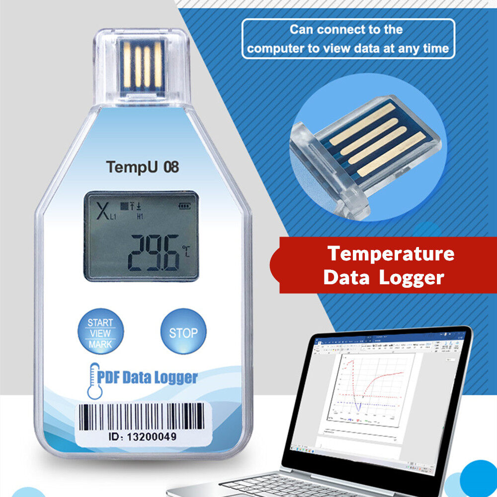 Temperature Data Logger PDF Report Disposable Single Use TempU08 IP67