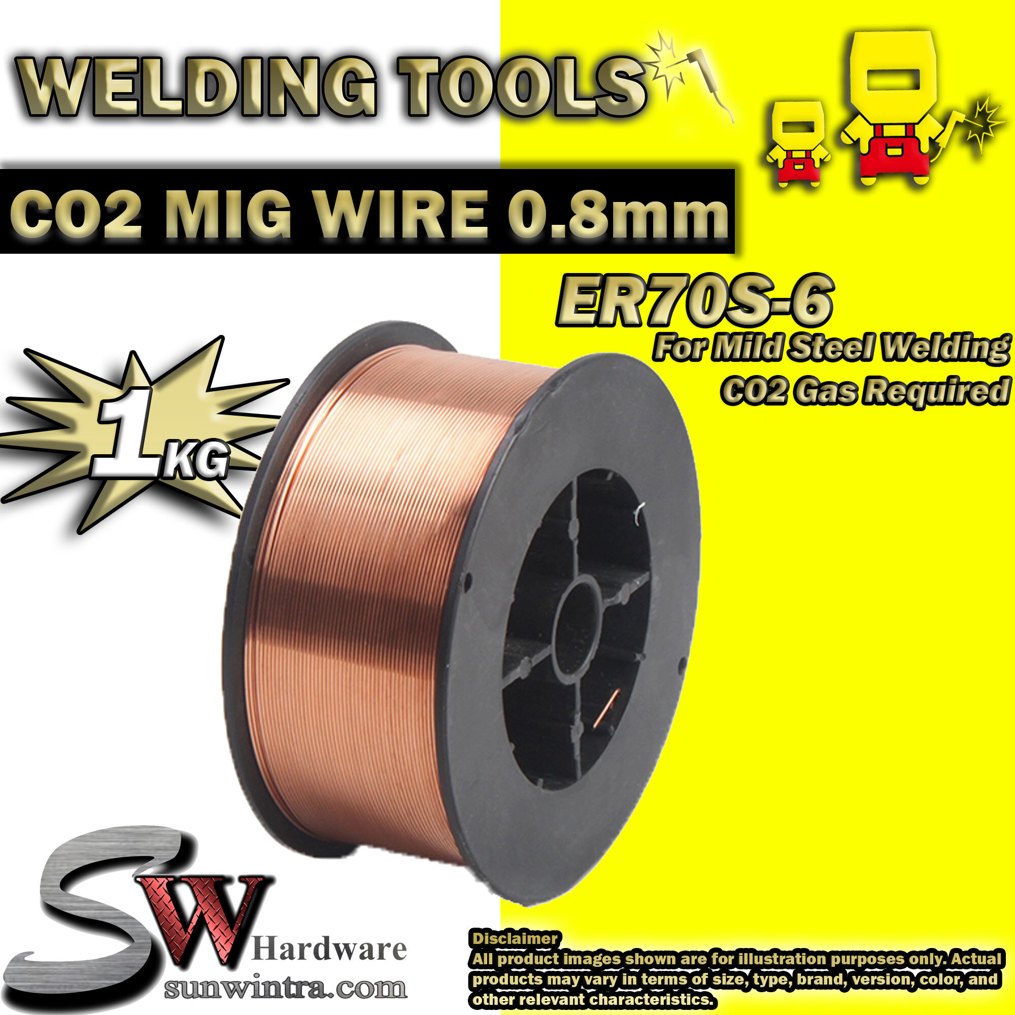 SW Hardware CO2 MIG WIRE COIL 1kg X 0 8MM Suitable For All MIG Welding