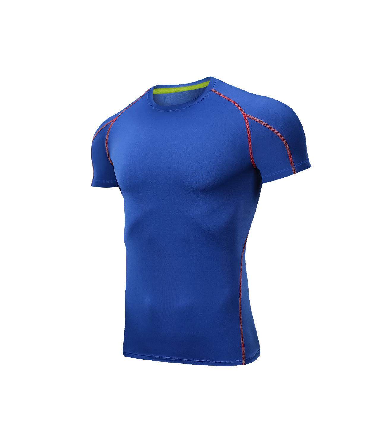 กีฬาแขนสั้นชายแห้งเร็ว Breathable ฟิตเนสเหงื่อวิ่งครึ่งแขนเสื้อยืด กีฬาแขนสั้นชายแห้งเร็ว Breathable ฟิตเนสเหงื่อวิ่งครึ่งแขนเสื้อยืด
