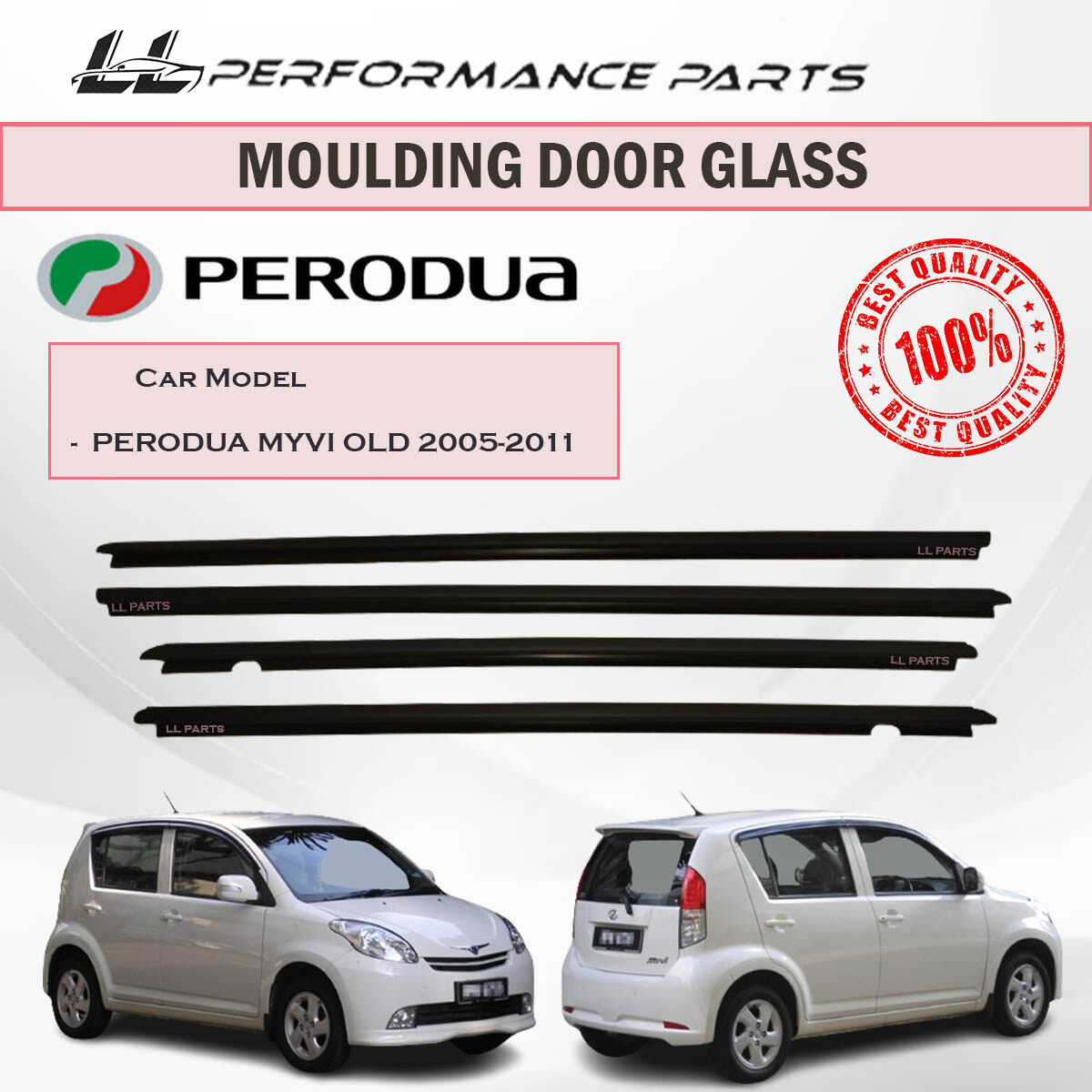 Original Perodua Myvi Old 2005 2011 Door Moulding Lining Rubber Outer