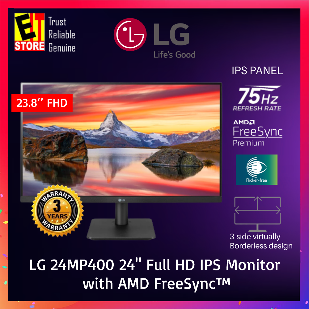 LG MONITOR 24MP400 24 27 IPS PANEL Full HD 1080p 75Hz 5ms AMD