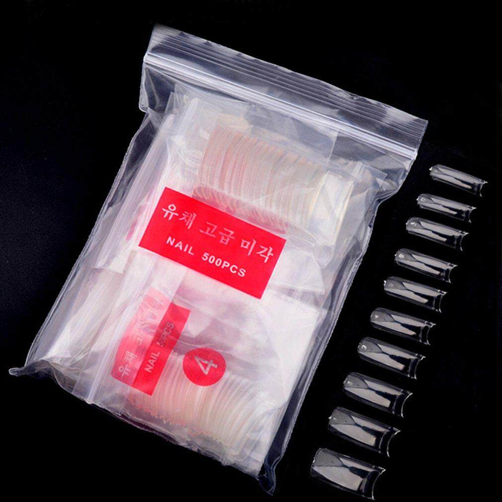 Allwin 500 PCS เล็บปลอมเคล็ดลับเล็บปลอมโปร่งใสเล็บปลอม S สำหรับ DIY Nail Art