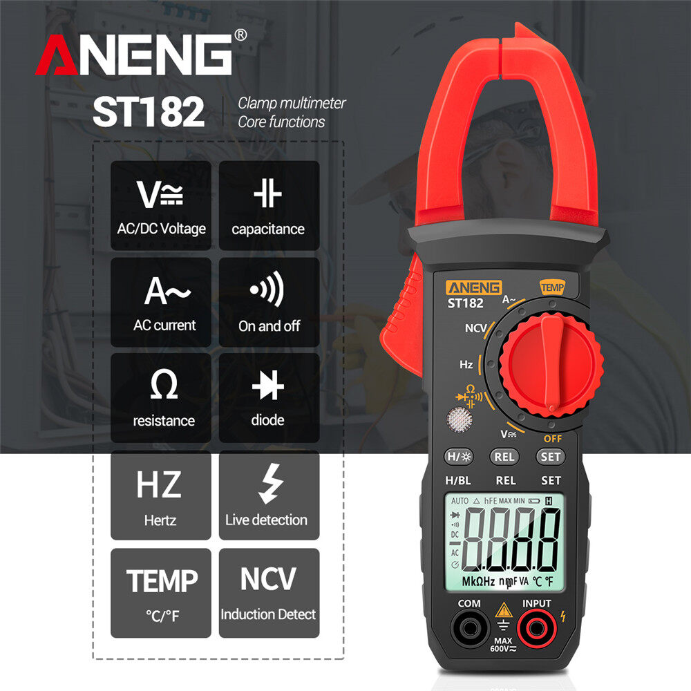 ST182 Pro 4000 Counts Digital AC Current Clamp Meter 400A Automatic