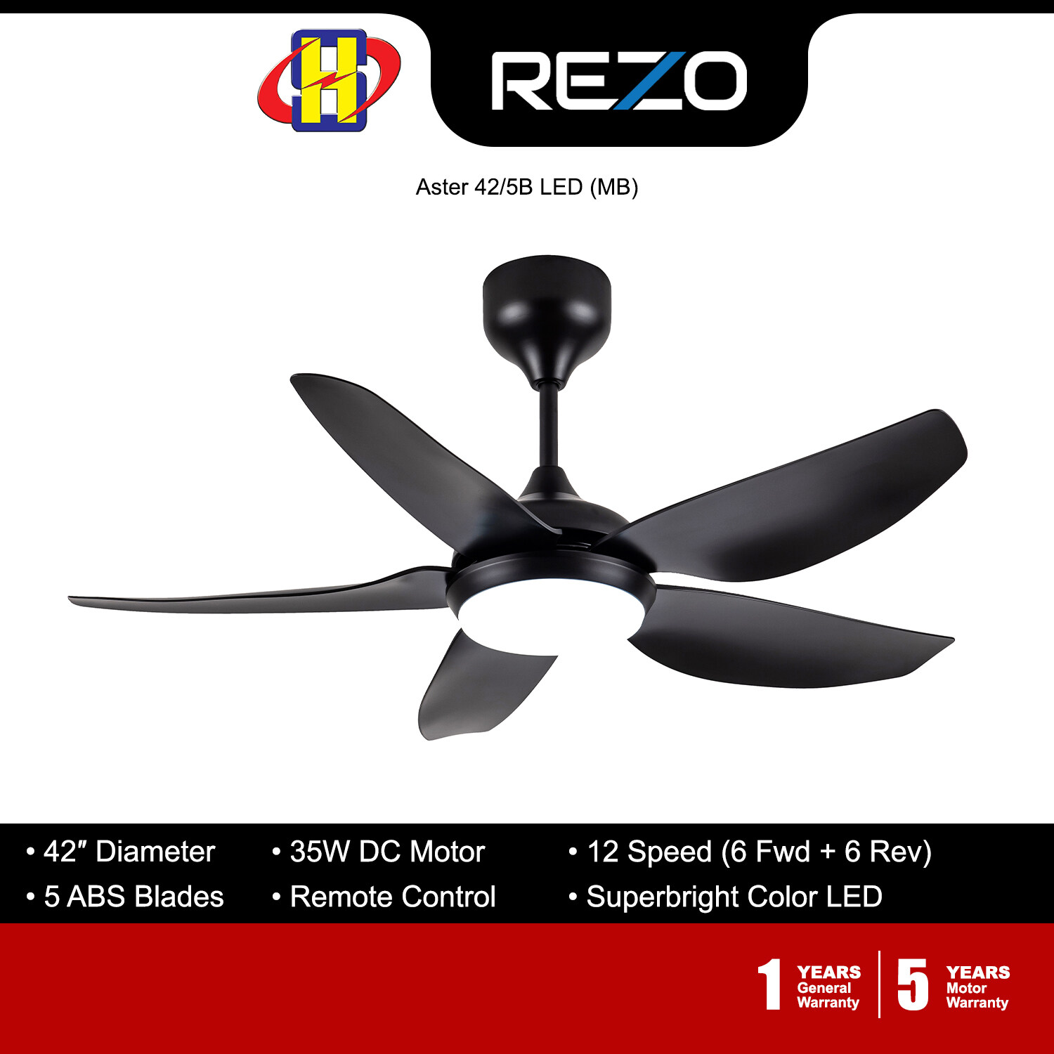 Rezo Ceiling Fan Inch Matt Black Matt White Dark Wood Light Wood