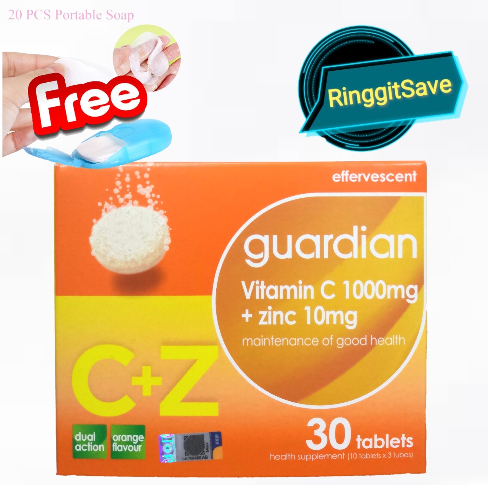 Original Effervescent Vitamin C Mg With Zinc Mg Guardian X S