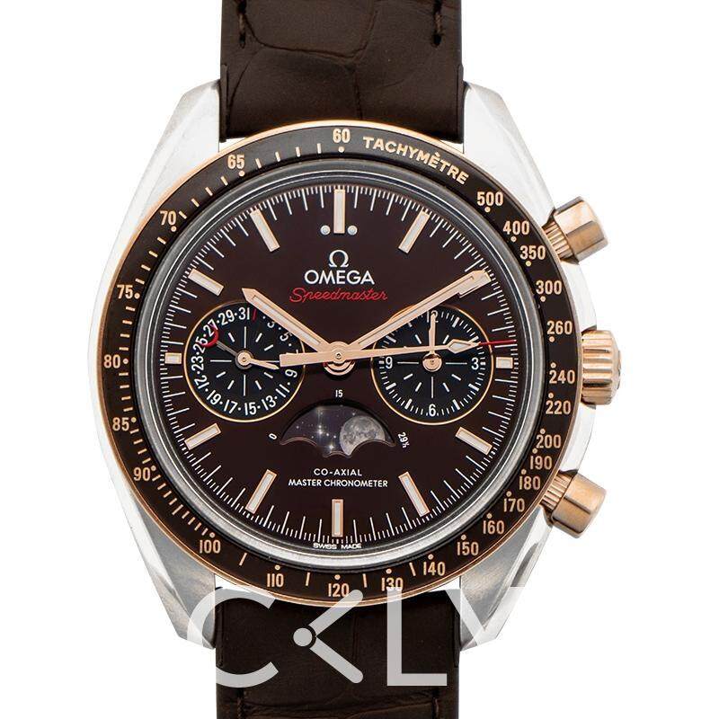 Authentic Omega Speedmaster Moonwatch Co‑Axial Master Chronometer Moonphase Chronograph 44.25mm Automatic Brown Dial Gold Men's Watch 304.23.44.52.13.001