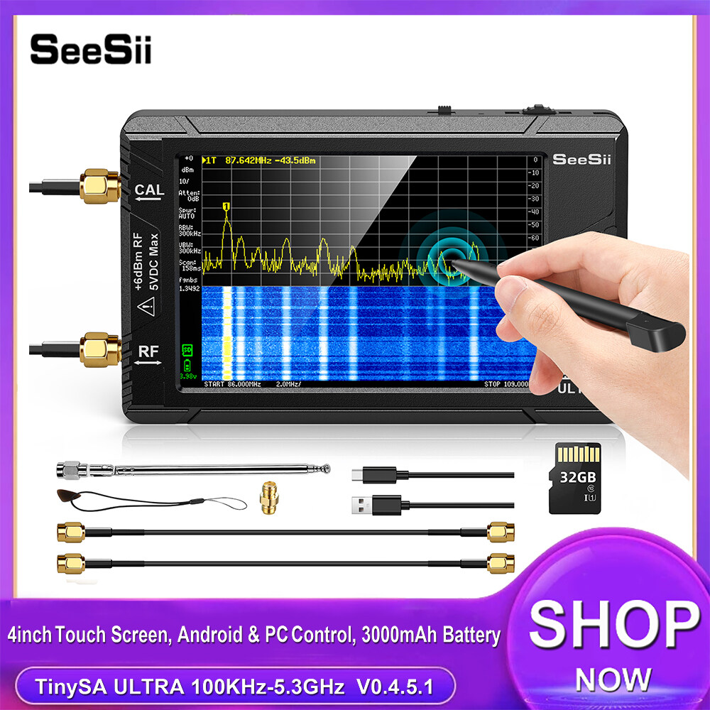 SeeSii 2023 Upgraded TinySA Ultra Spectrum Analyzer 32GB 4 0 Inch