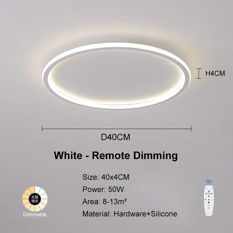 Remote Dimming TOMAX 50CM Round Ultra Thin Led Light For Room 62 Watt